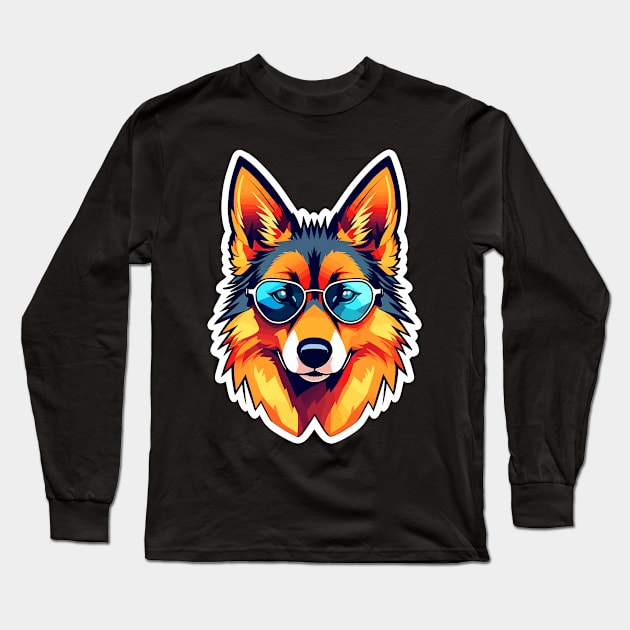 German Shepherd Dog Illustration Long Sleeve T-Shirt by FluffigerSchuh